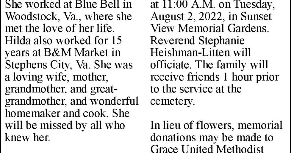 Hilda Marie Jenkins Obituaries