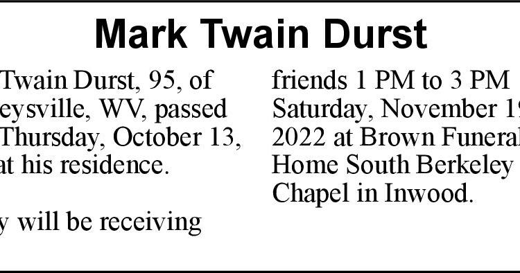 Mark Twain Durst | Obituaries | winchesterstar.com