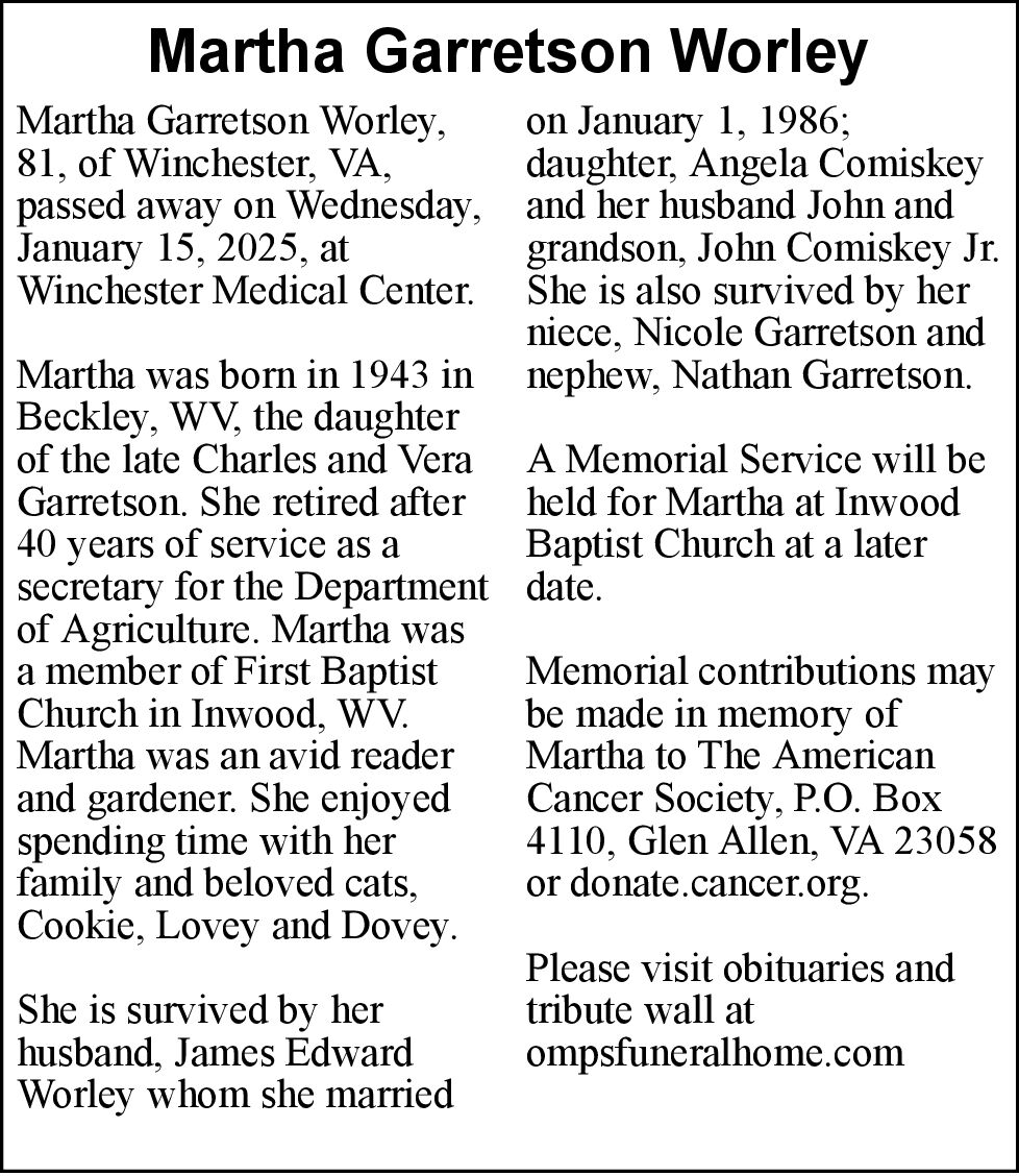 Martha Garretson Worley Obituaries(02)