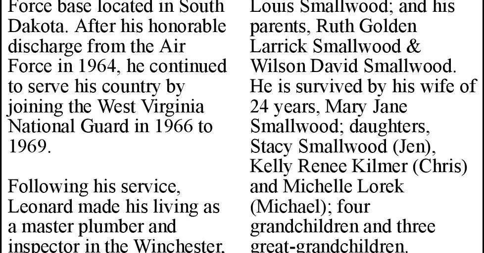 Leonard Ellis Smallwood Obituaries