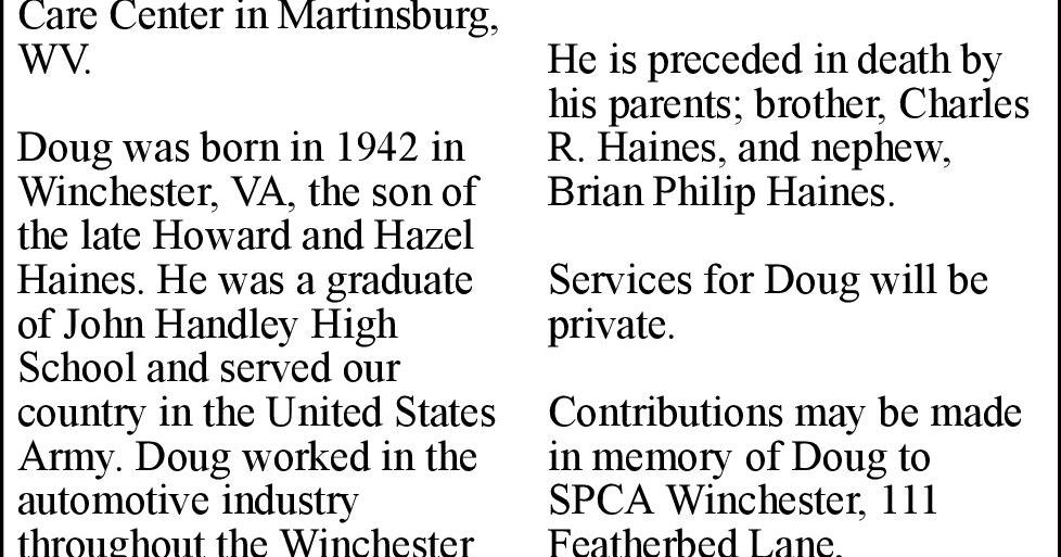 Howard “Doug” Haines Obituaries