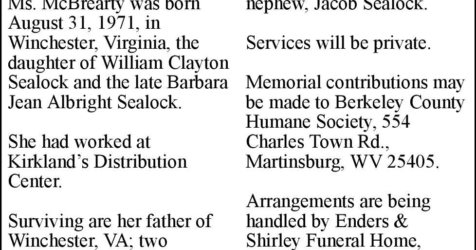 Billie J. McBrearty Obituaries