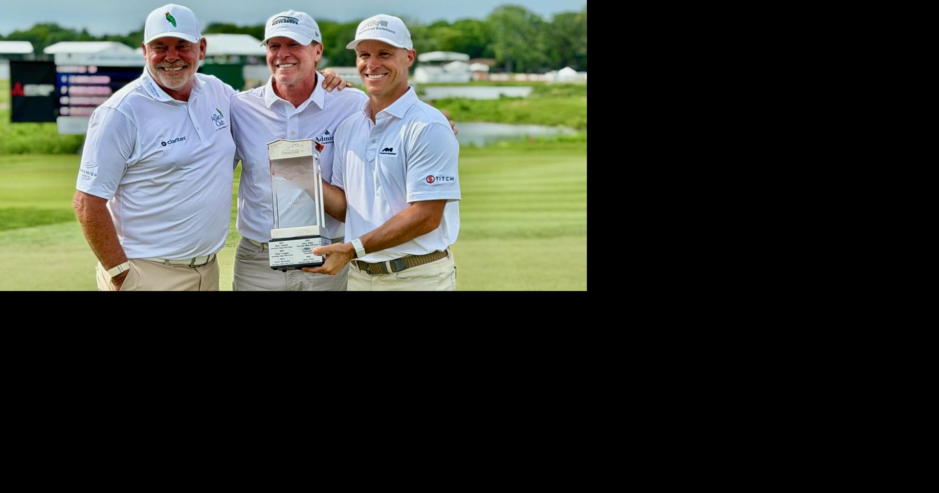 With a tricky 6-footer on the 18th green, Darren Clarke and Ben Crane hang on to win the AmFam Championship at TPC Wisconsin
