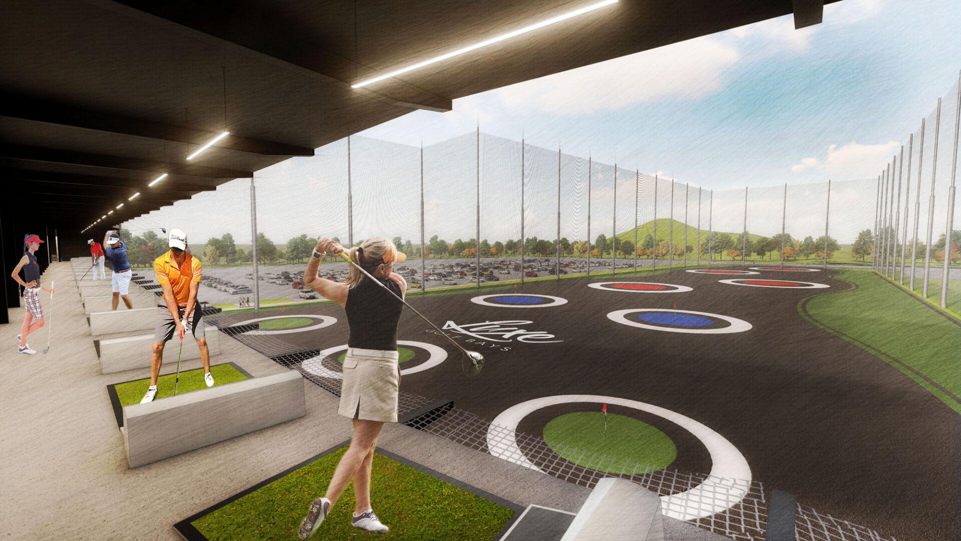 With 57 hitting bays on three levels, TopGolflike Luxe Golf Bays