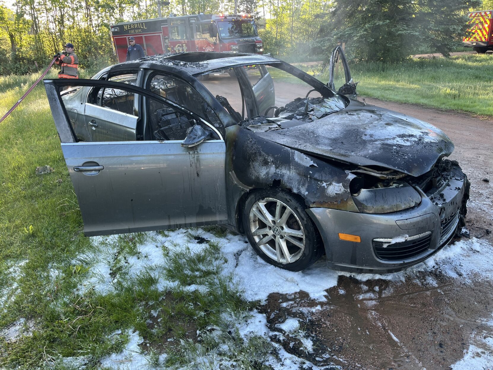Vehicle fire near Merrill Thursday morning causes total loss | News ...