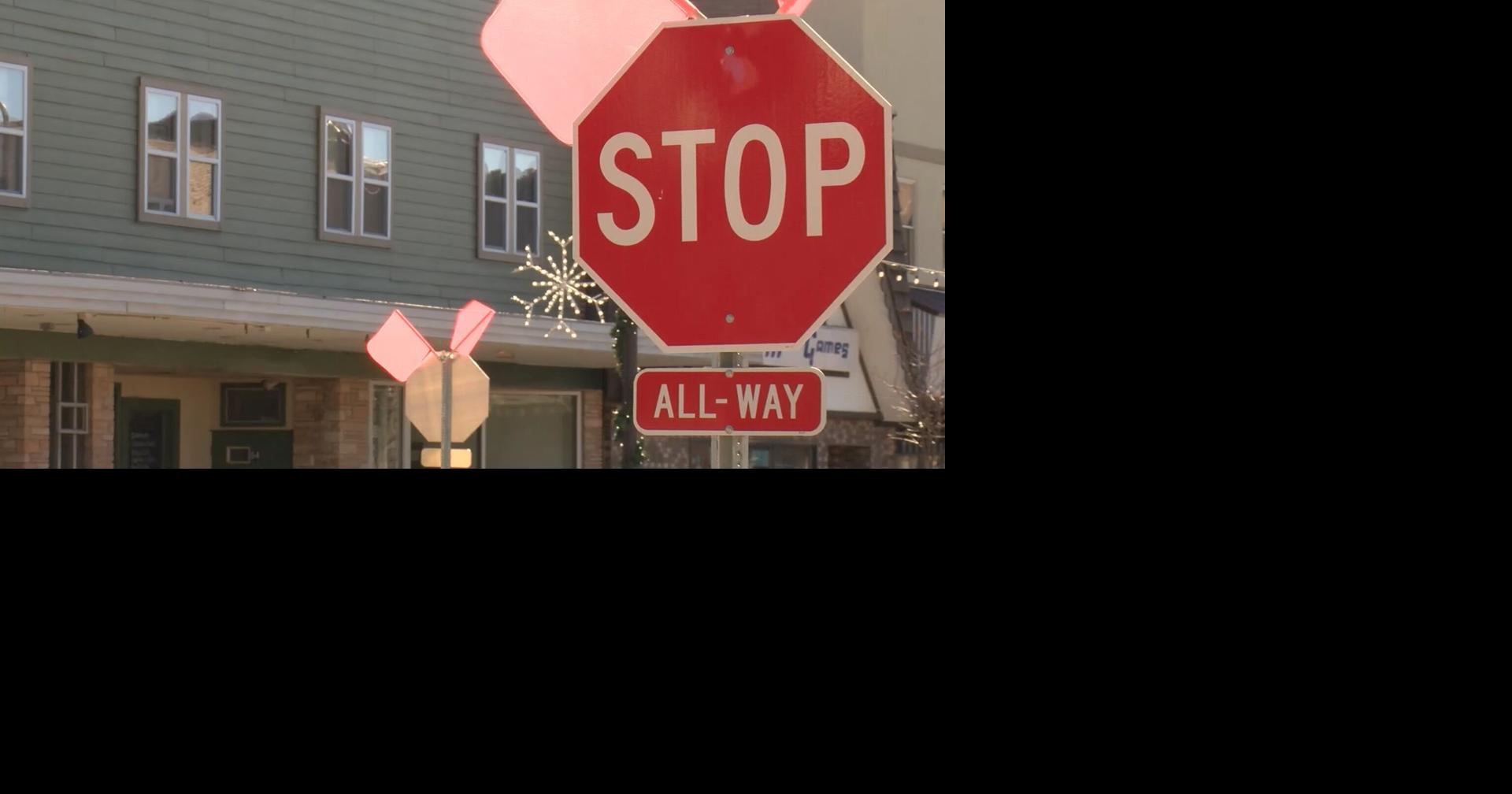 City of Rhinelander installs stop signs at Rives and Brown Street ...
