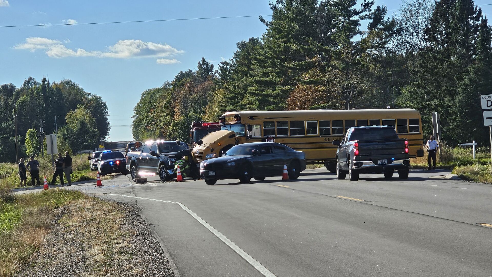 No one injured in school bus vs truck crash near Prentice Wednesday ...