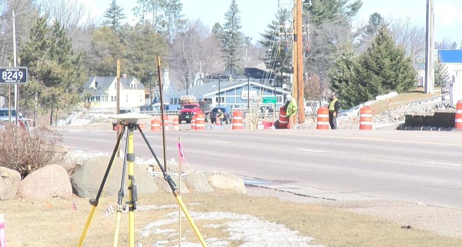 Construction began today near the Minocqua Lake bridge just south of