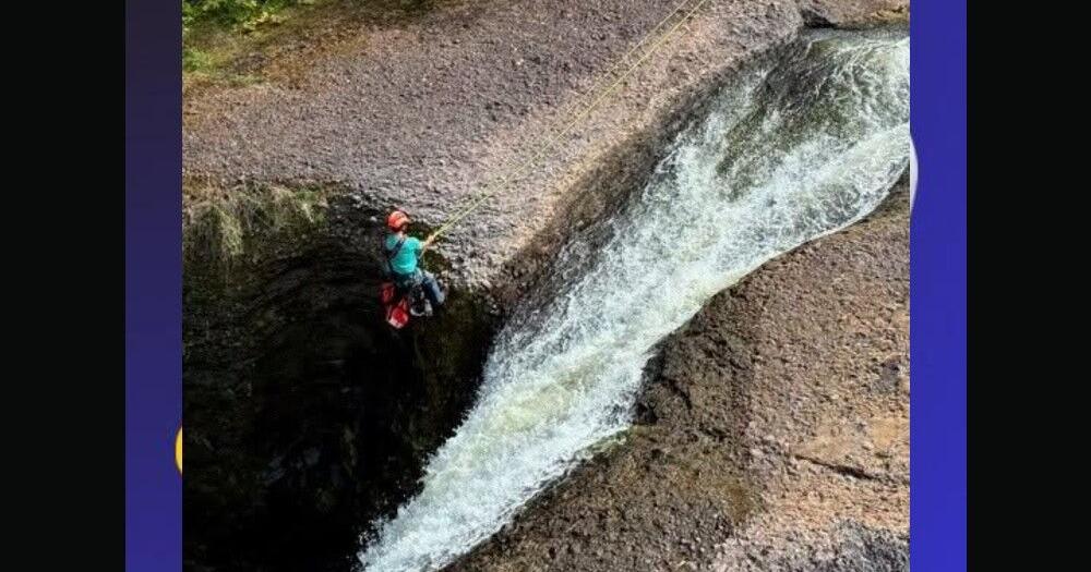 Two people rescued after going over Rainbow Falls in Gogebic County, Mich., on Monday