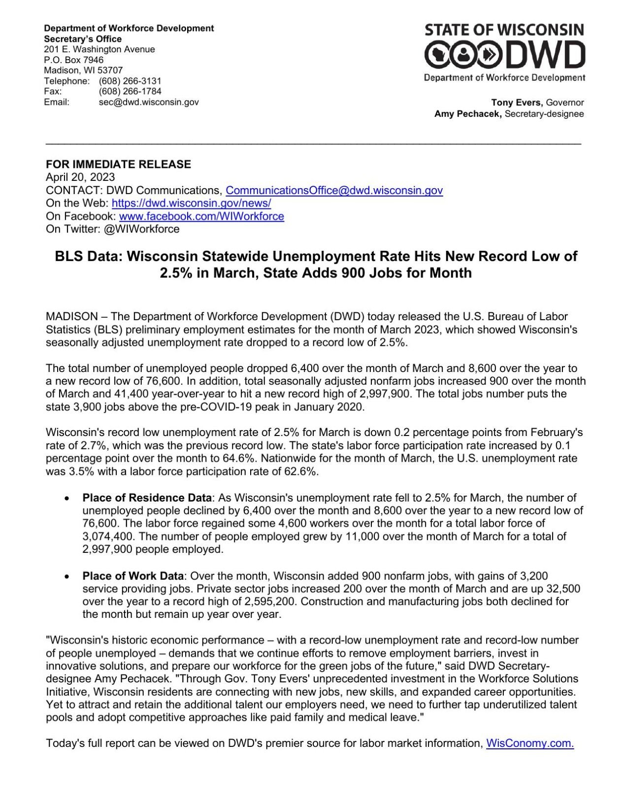 Wisconsin Unemployment Weekly Claim - yycebuz