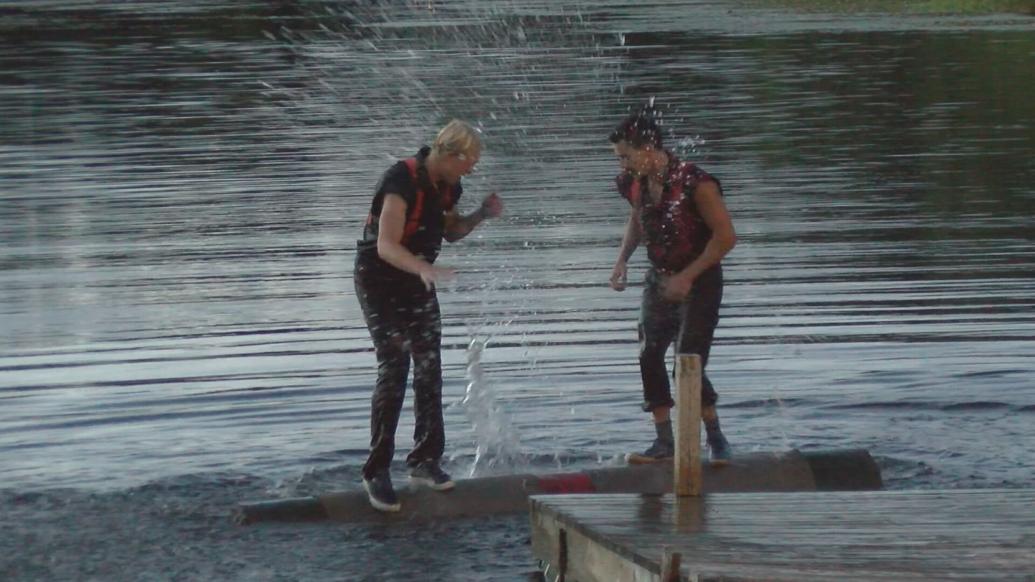 Fred Scheer's lumberjacks run shows during the World Championships in