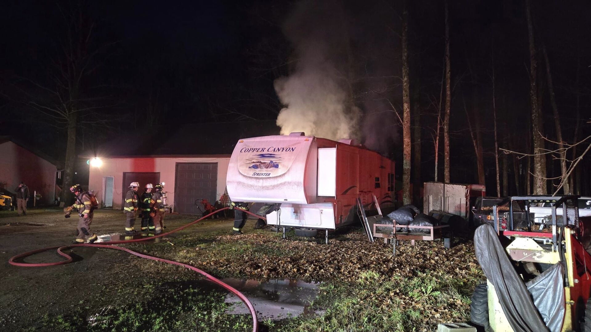 Firefighters respond to camper on fire on Germond Road Wednesday ...
