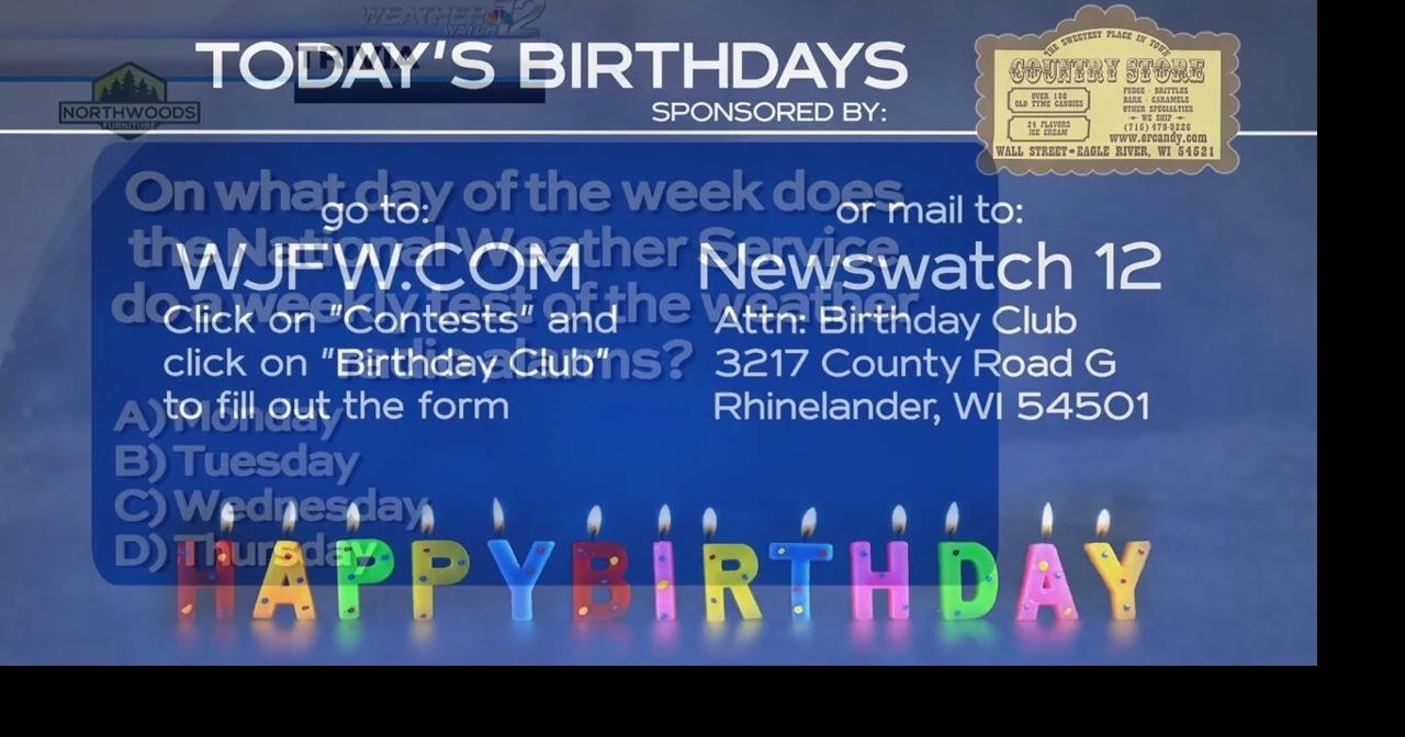 Birthday Club Winner 3-18-24 | Contests | wjfw.com