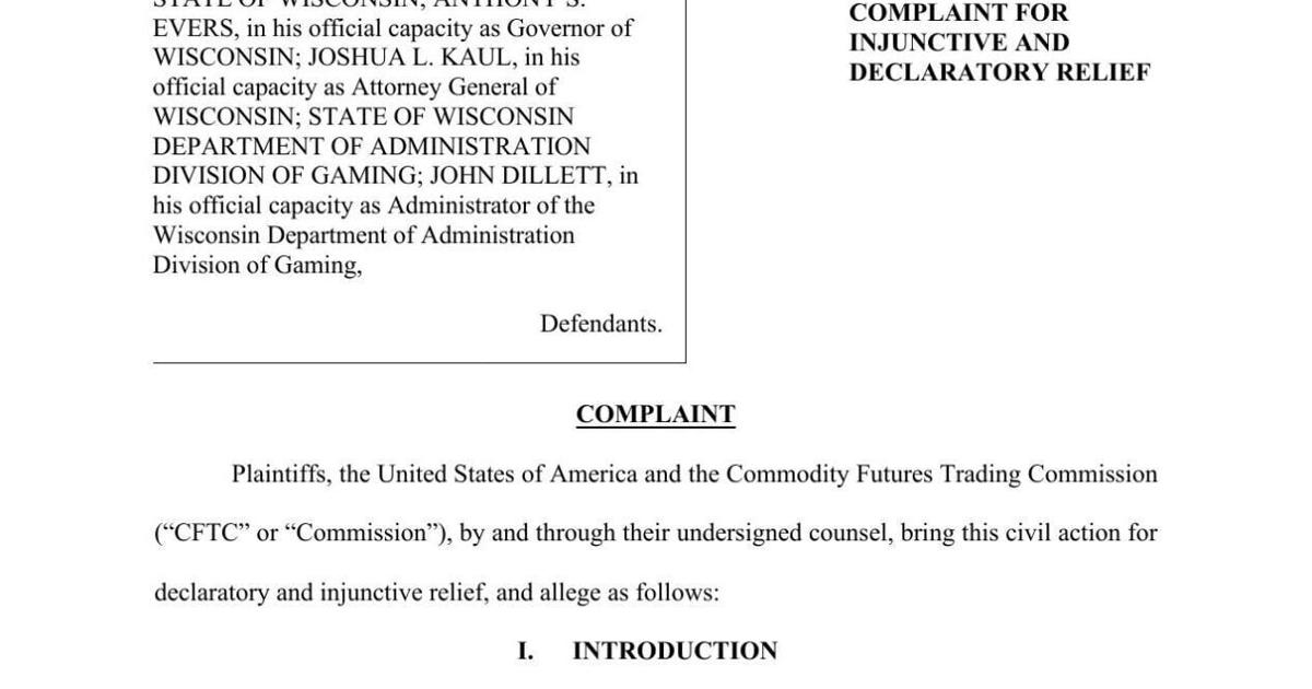 CFTC Sues Wisconsin to Reclaim Authority Over Crypto‑Based Prediction Markets