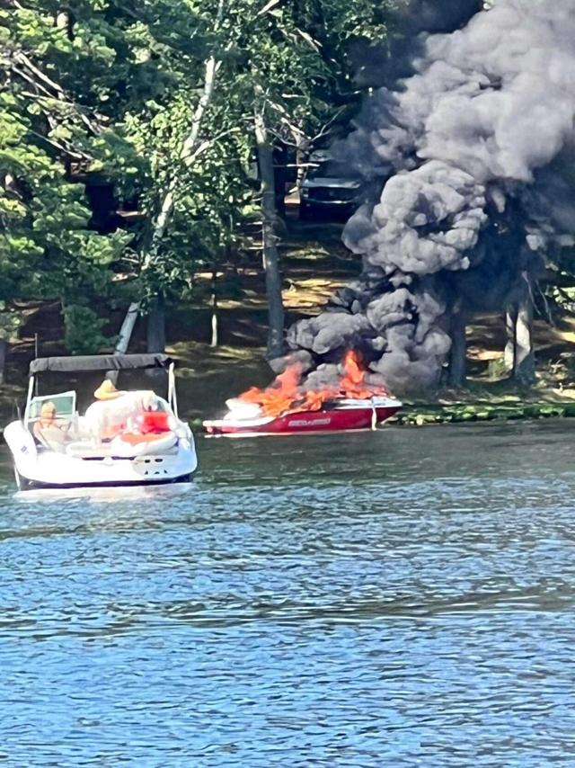 Boat caught on fire Tuesday on Lake Tomahawk News