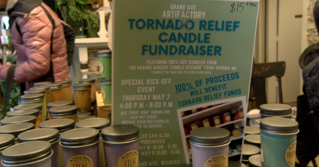 Local small business donates candle proceeds to help Town of Ringle after April tornado