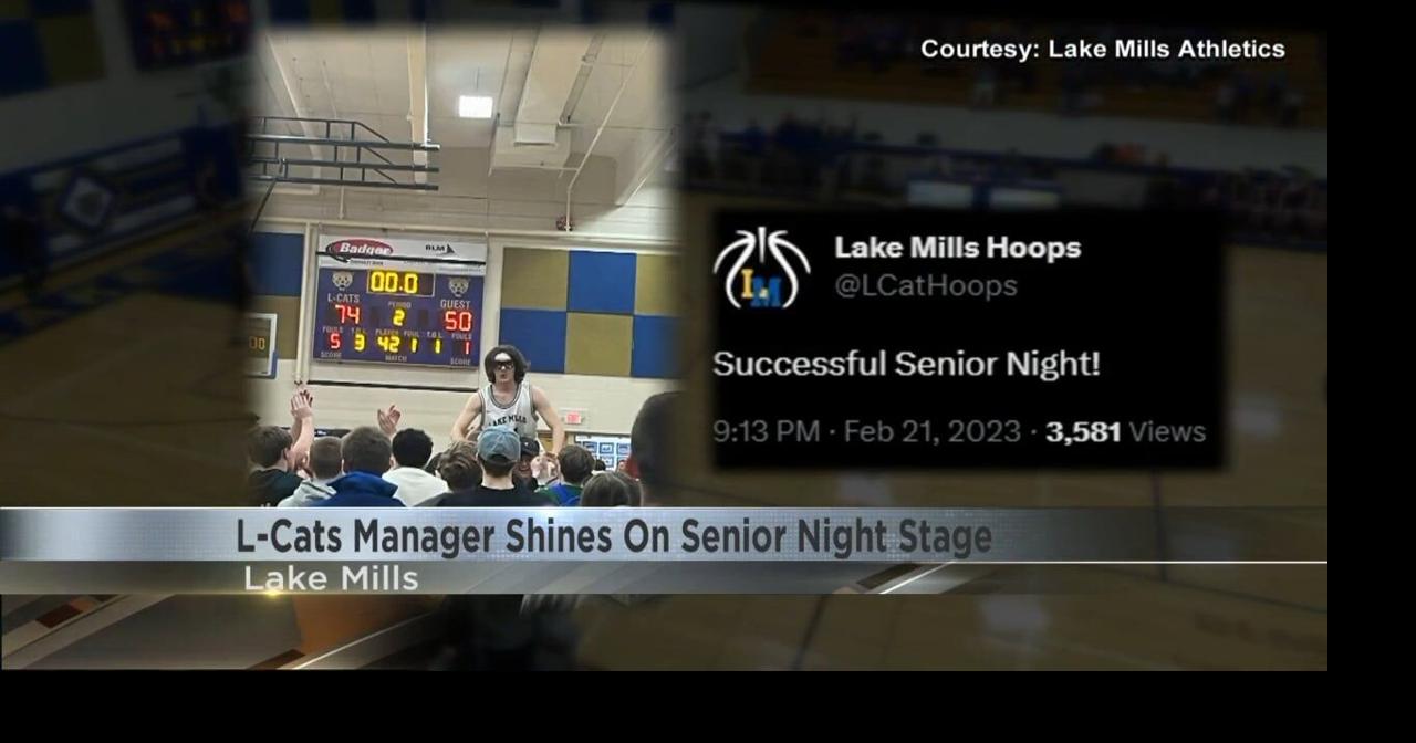 Lake Mills basketball manager shines bright on Senior Night Video