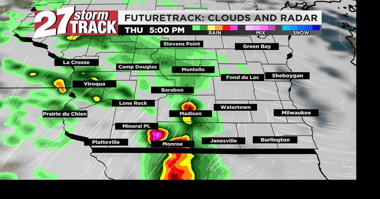 Dry start to the day, but showers and storms move in this evening