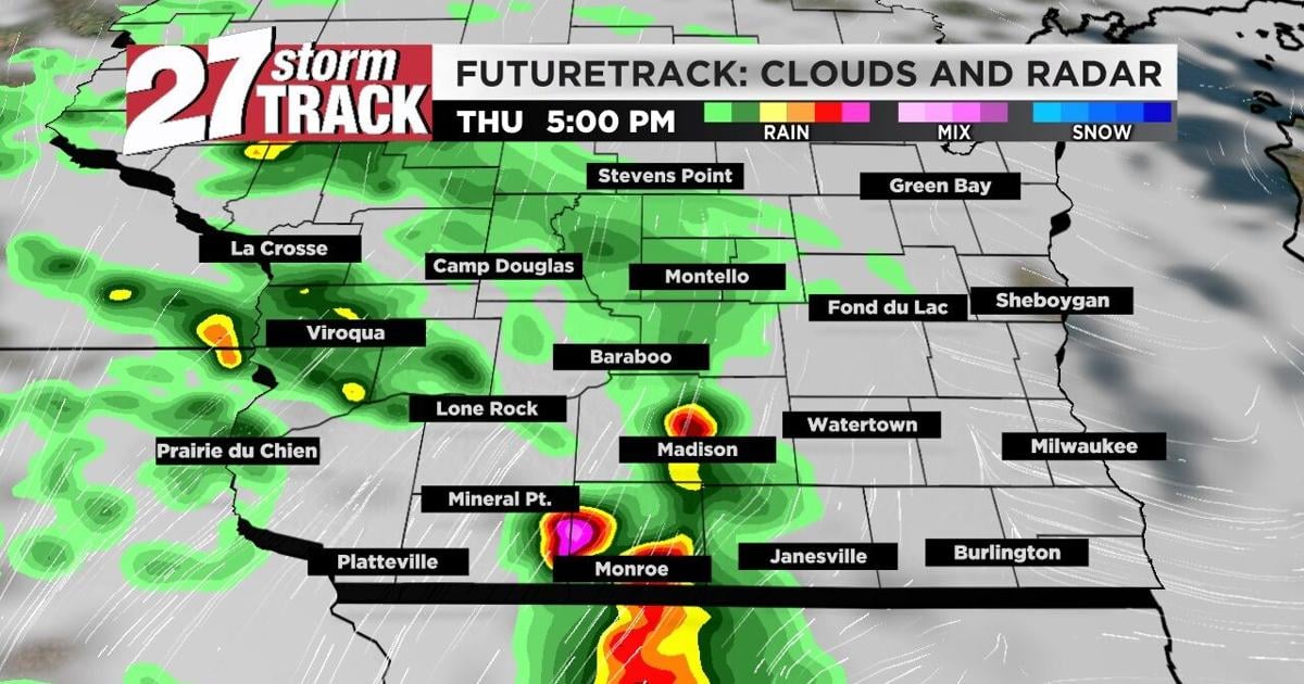 Dry start to the day, but showers and storms move in this evening