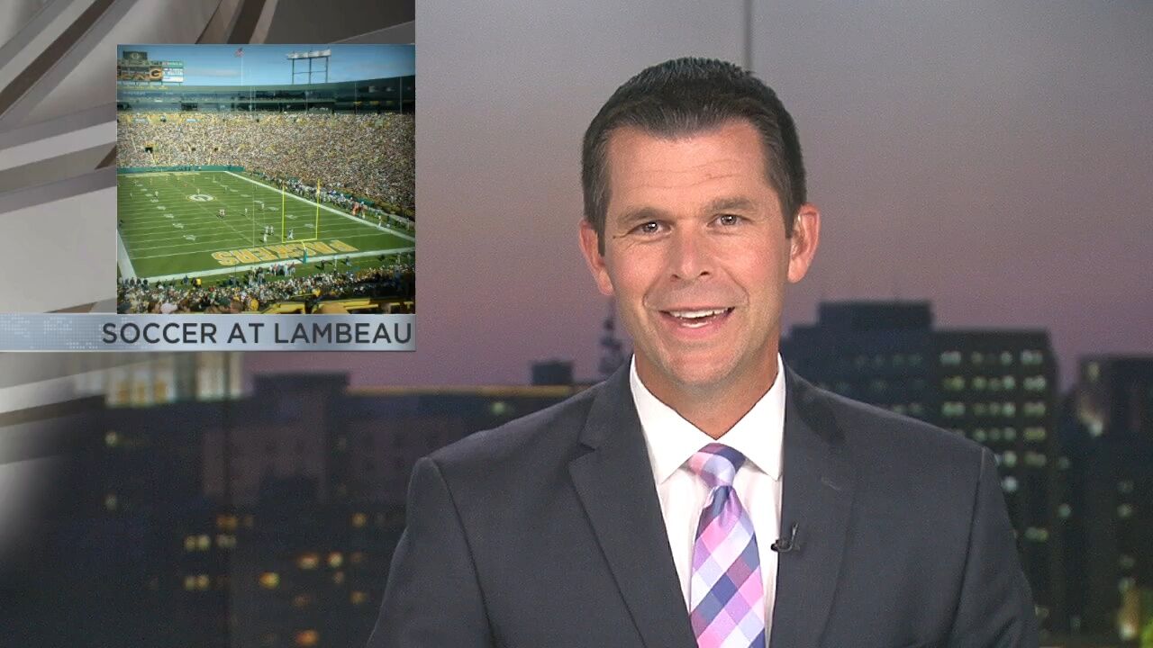 Preparations are underway at Lambeau Field for Saturday's historic soccer  match