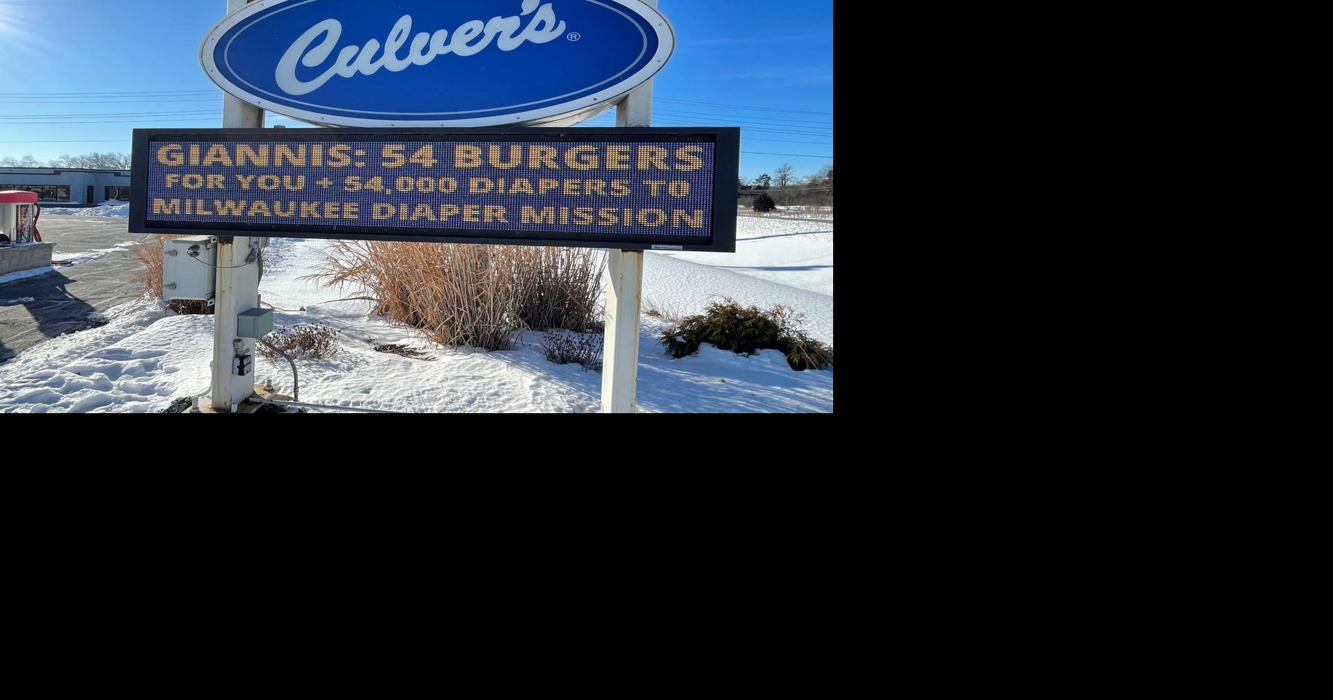 54 points and a Culver's shout out 54,000 diaper donation to