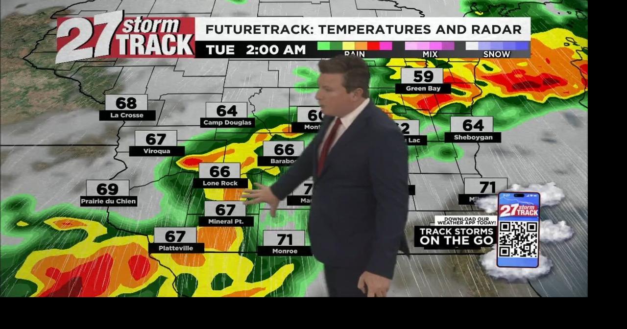 Heavy rainfall arrives overnight