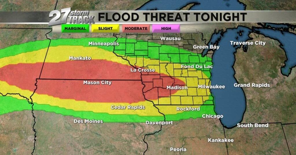 Flash flood threat returns tonight across southern Wisconsin | Weather ...
