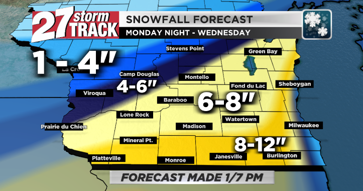 Winter Storm Watch to kick off week | News | wkow.com