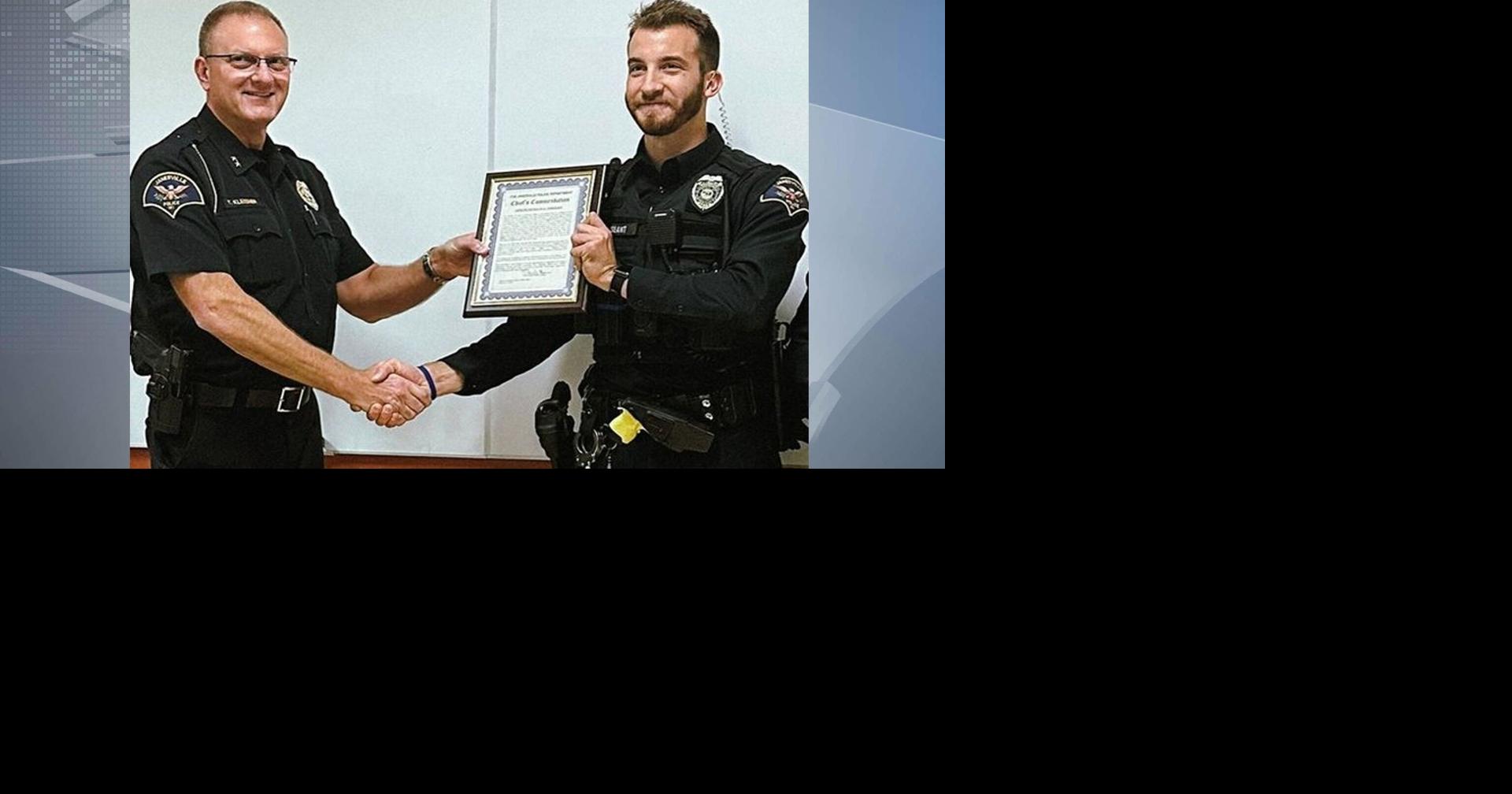 Janesville police officer recognized after helping save stabbing victim ...