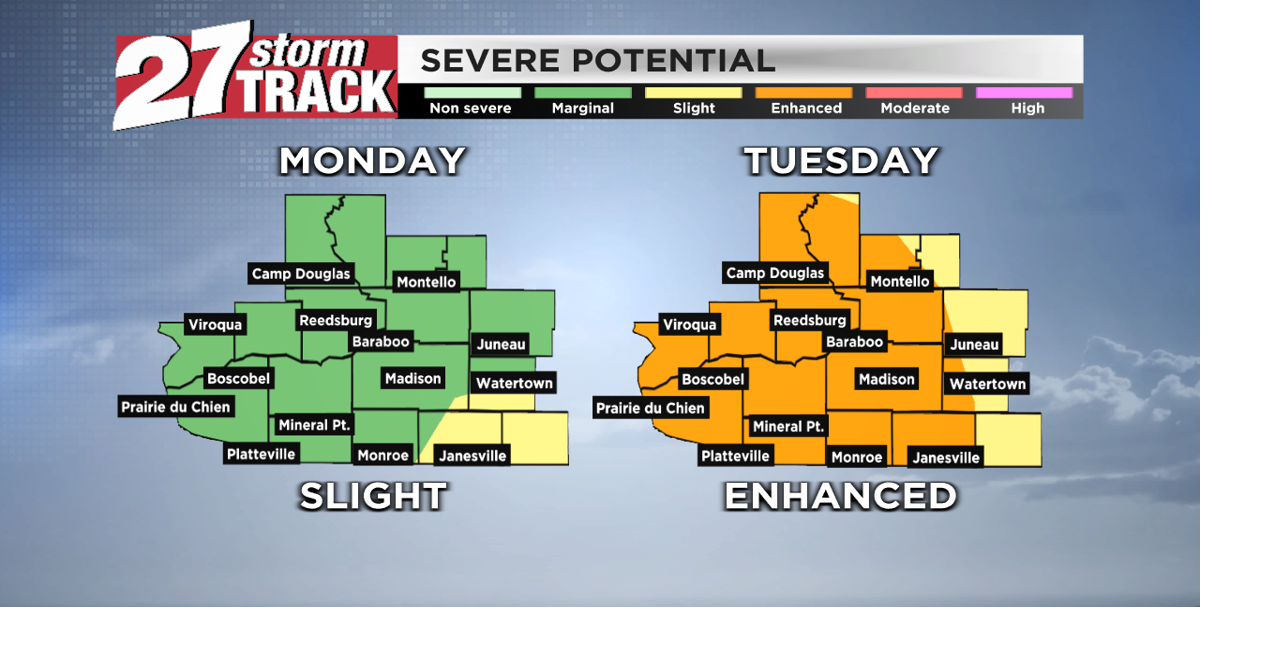 Tracking two severe threats to begin the work week | Weather | wkow.com