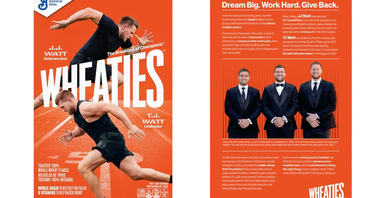 Watt brothers to be featured on limitededition Wheaties box News