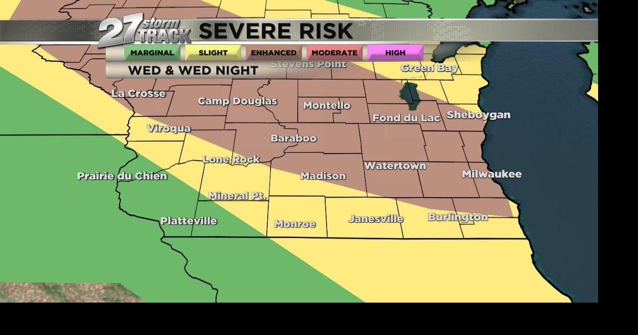 Showers and storms with severe weather risk Wednesday | Weather | wkow.com