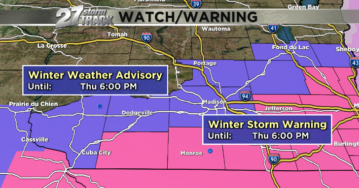 Winter storm warnings issued ahead of next snow storm | News | wkow.com