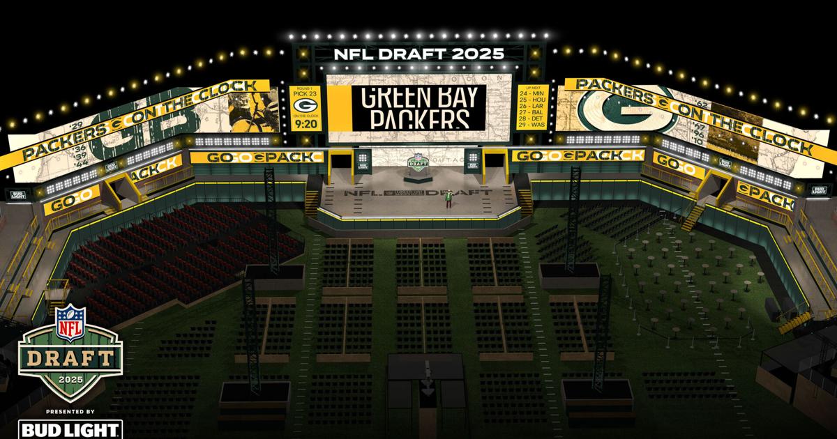 NFL shares renderings of Green Bay's 2025 NFL Draft setup | NFL Draft ...