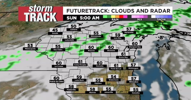 Cooling down, with rain chance north