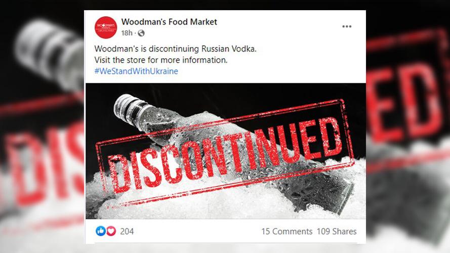 Woodmans, Total Wine join movement to stop selling Russian vodka