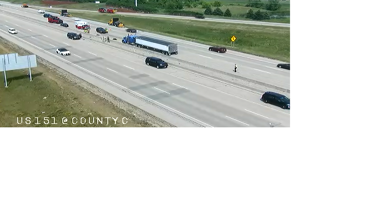 Lanes of US 151 northbound closed outside of Madison due to crash ...