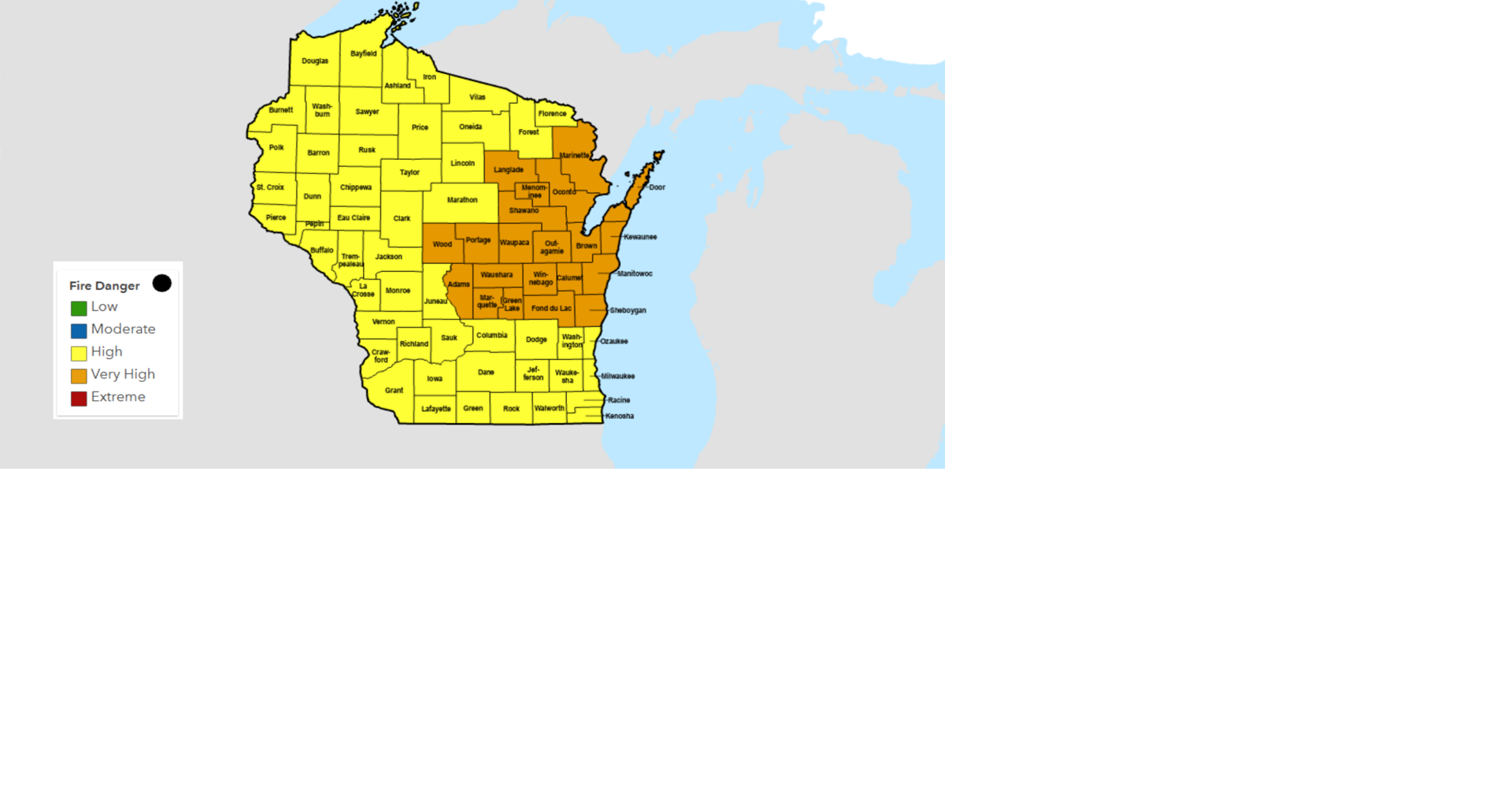 Burn ban in effect for city of Janesville with high fire danger in ...
