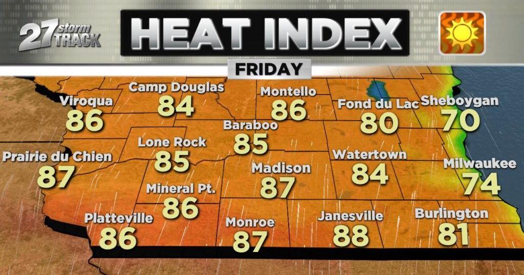 Showers and storms on Monday with hotter conditions rest of the week ...