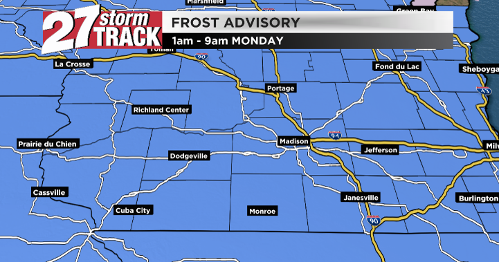 Frost advisory for Monday morning | News | wkow.com