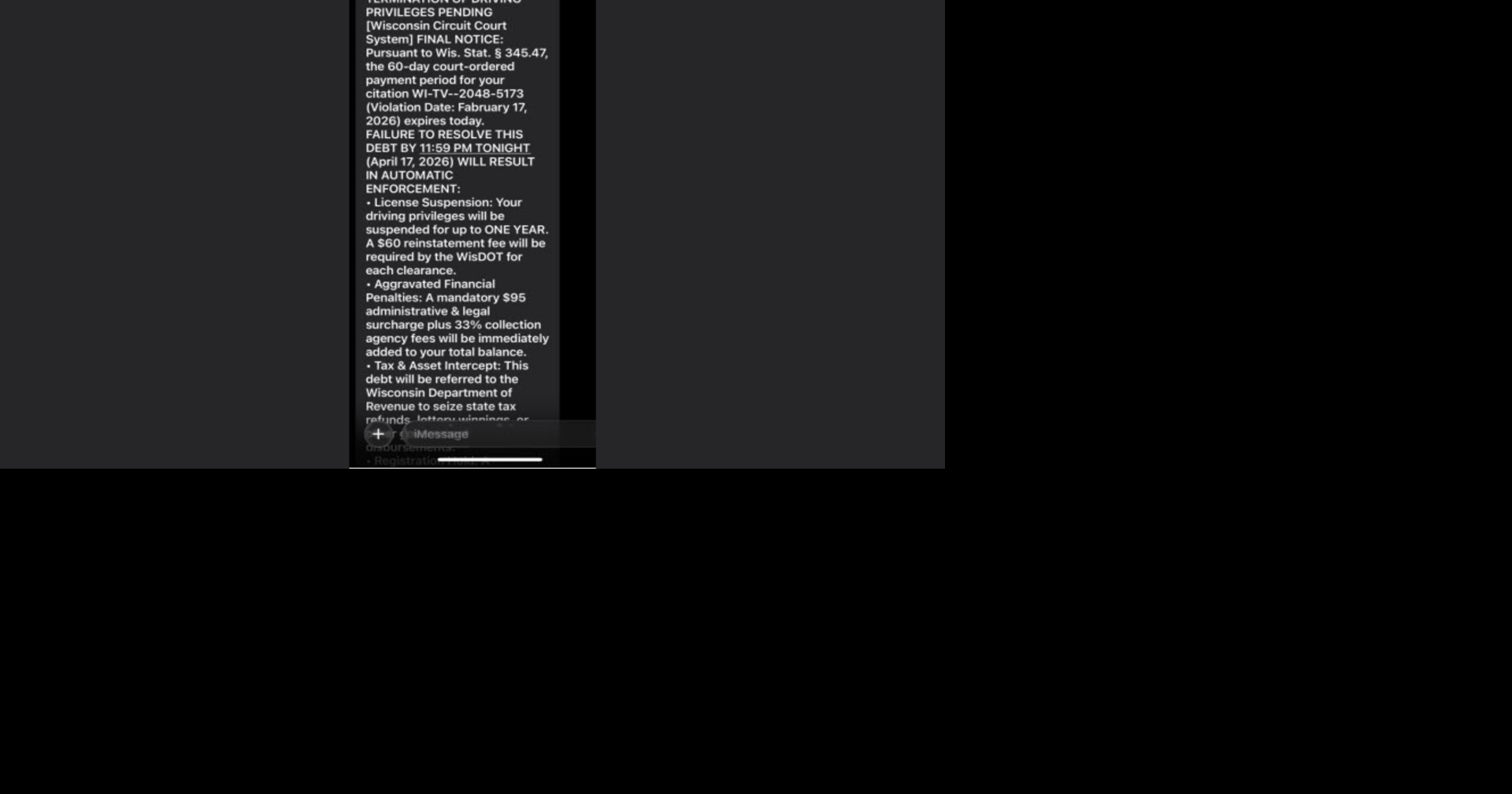 Wisconsin DMV alerts drivers to fraudulent texts claiming license suspension