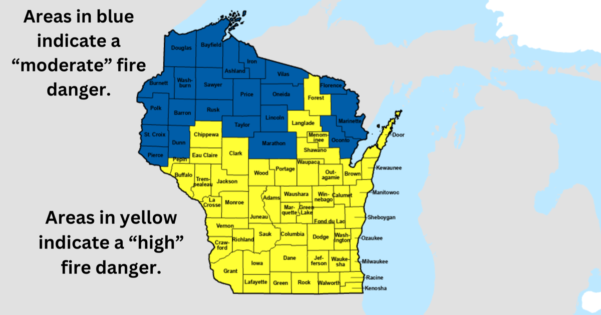 Fire Numbers Wi DNR forecasts high fire danger for much of Wisconsin | News | wkow.com