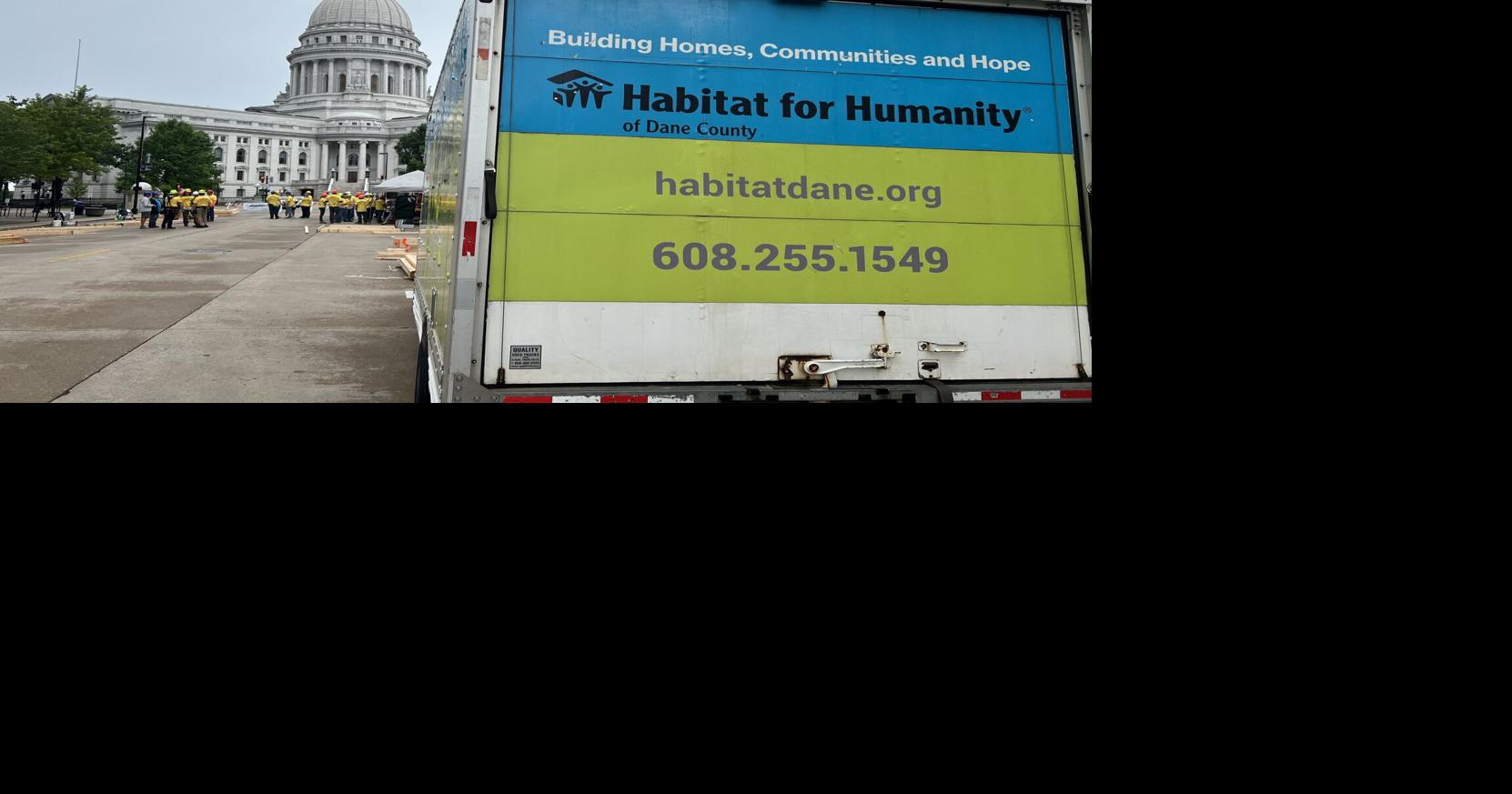 Habitat for Humanity raises frame for affordable home near Capitol Square