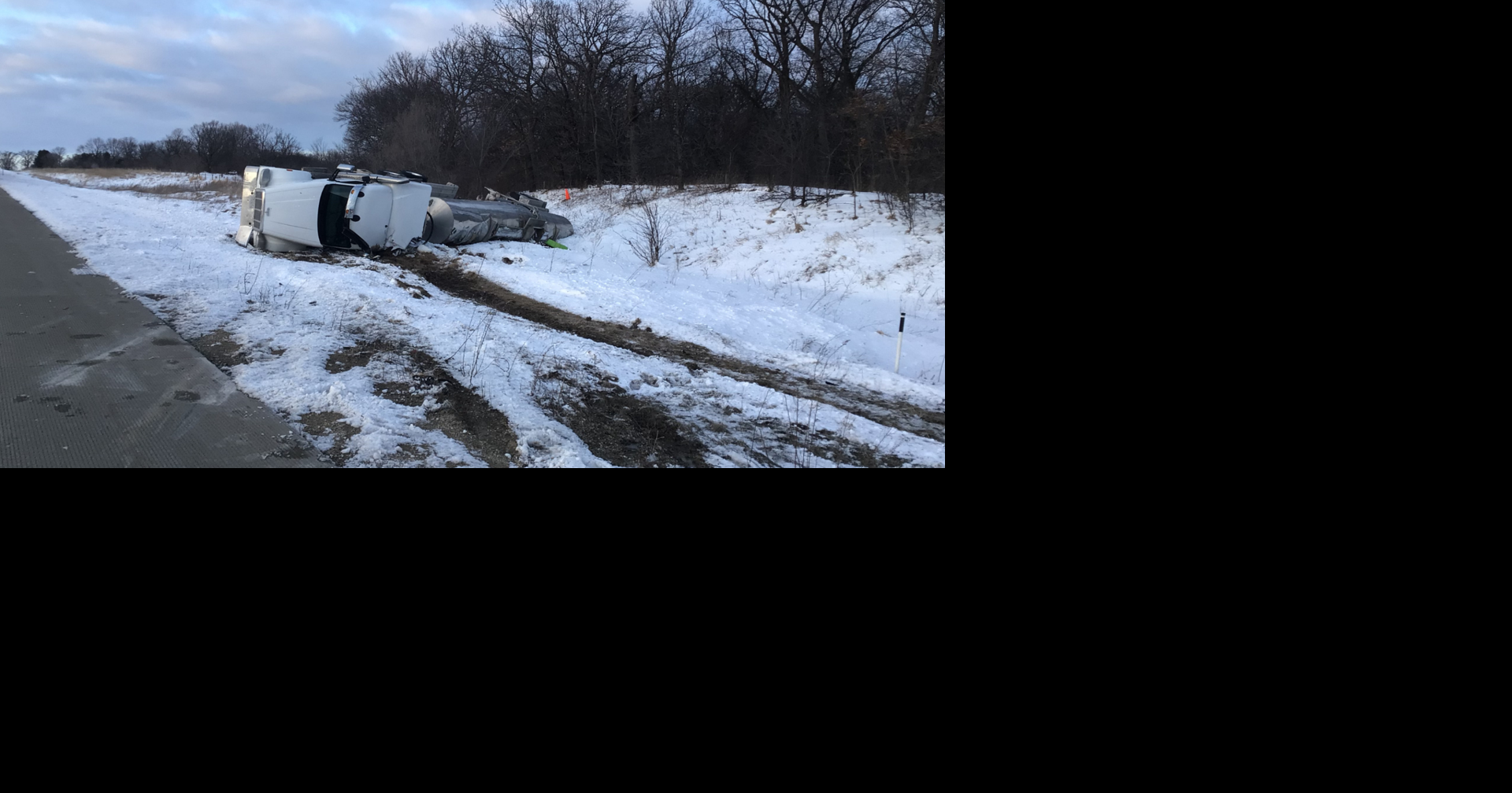 Hazardous materials team tackles spill from overturned tanker on I-90 ...