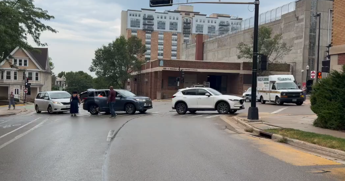 Demonstrators block street near Dane County jail