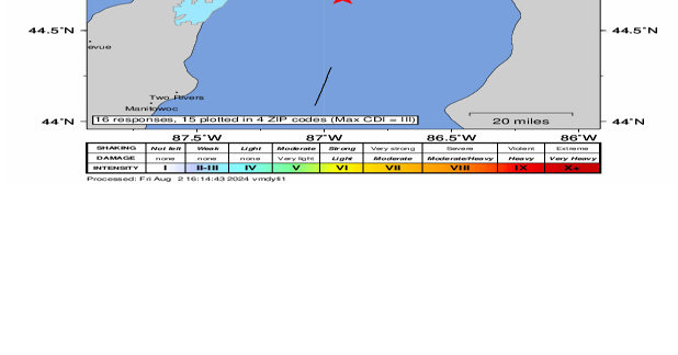 2.9 magnitude earthquake recorded near Sturgeon Bay | Environment