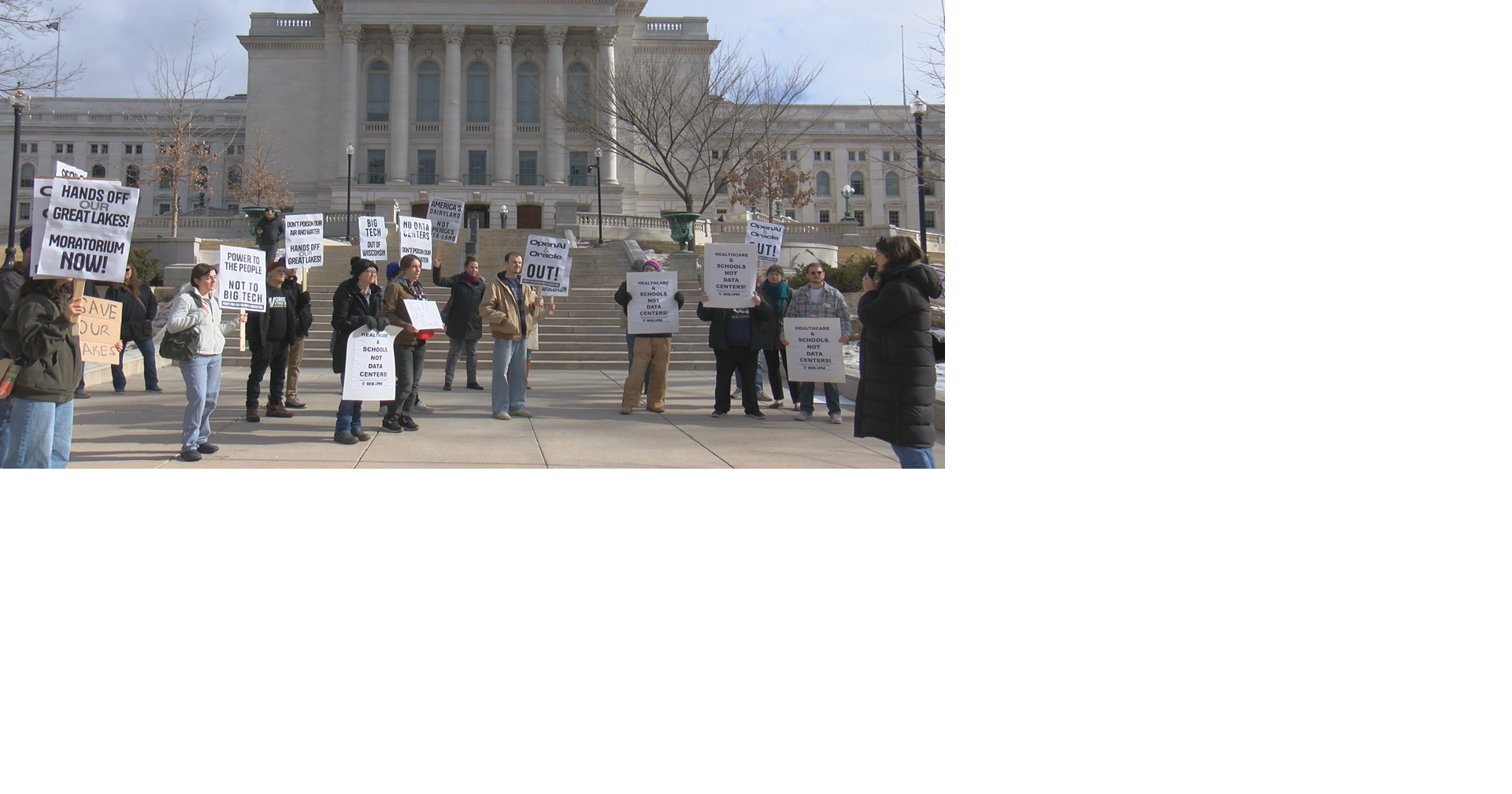 Wisconsin residents rally against AI data center expansion