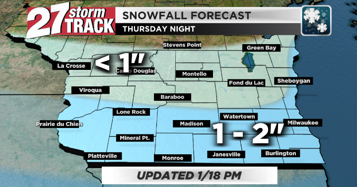 Clipper to bring light snow Thursday night | News | wkow.com