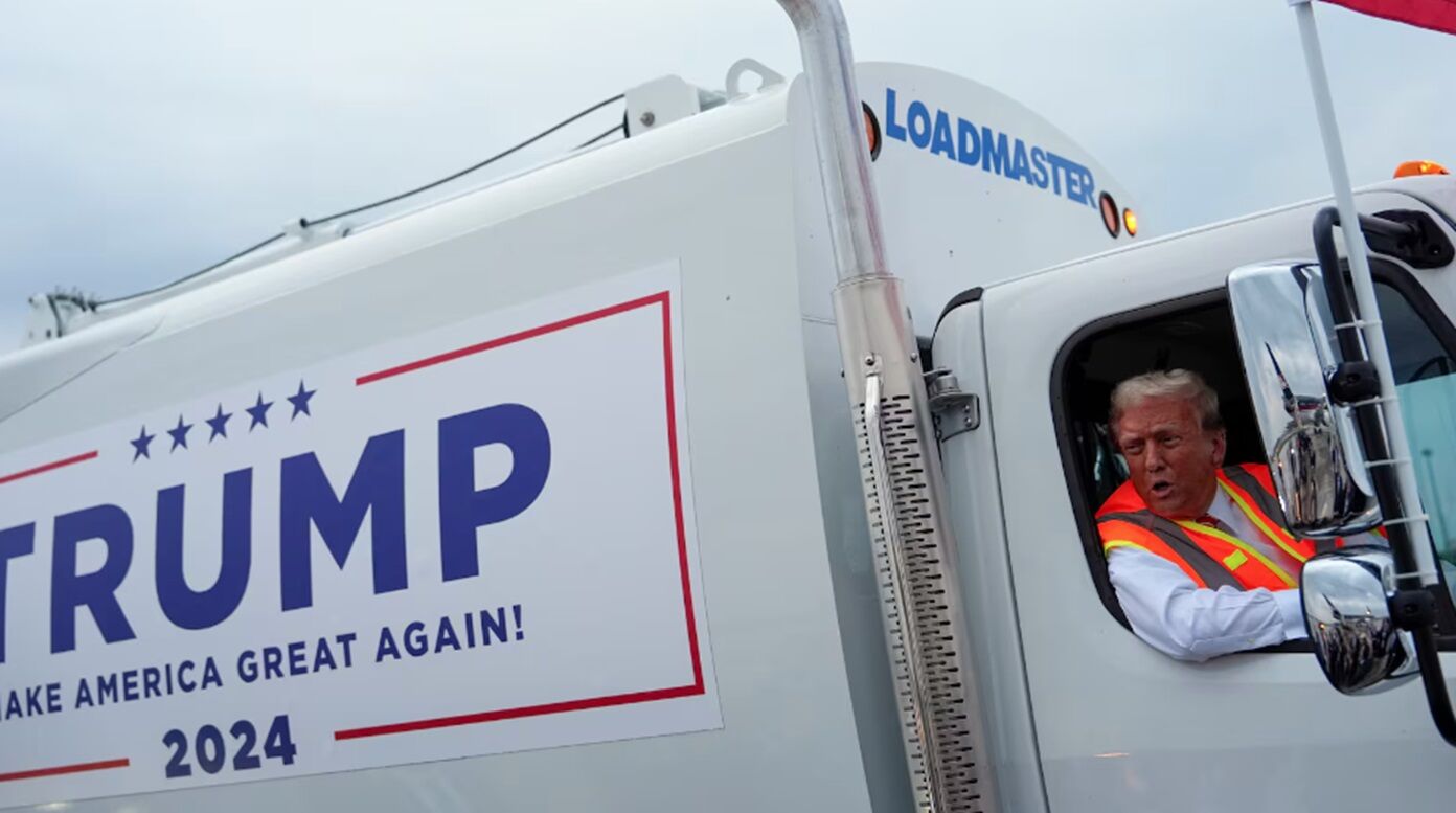 Donald Trump Boards A Garbage Truck To Draw Attention To Biden Remark ...