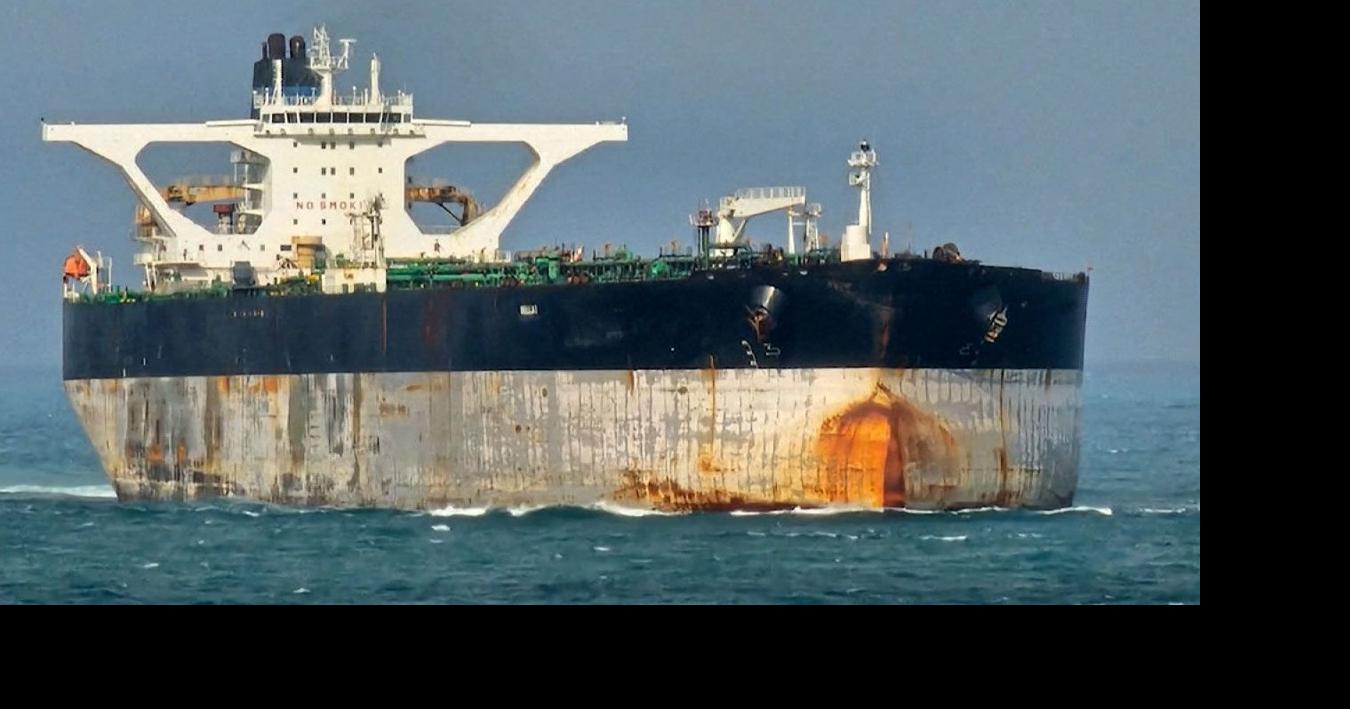 Oil tanker pursued by US now has a Russian flag painted on its side